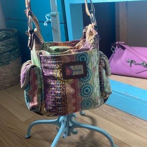 Fossil Canvas Crossbody Bag Multicoloured